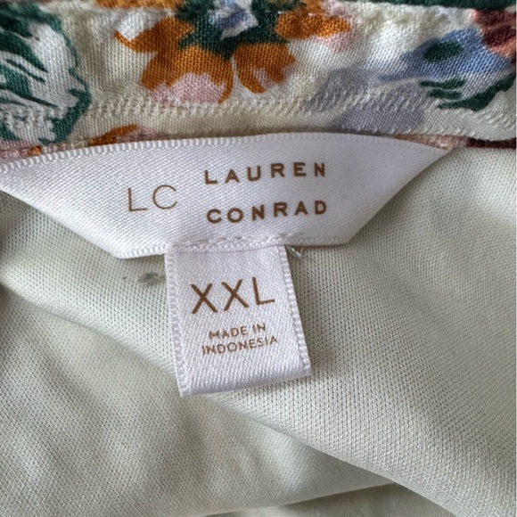 Lauren Conrad Fall Print Floral Ruffle Puff Sleeve Dress Size XXL - Picture 14 of 14